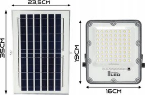 Proiettore solare dimmerabile a LED/50W/3,2V 5000K 6000 mAh IP65 nero + telecomando