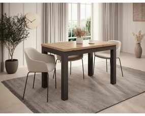 Tavolo da pranzo allungabile DOO rovere artisan/nero