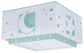 Dalber 63236H - Plafoniera per bambini MOONLIGHT 2xE27/60W/230V verde