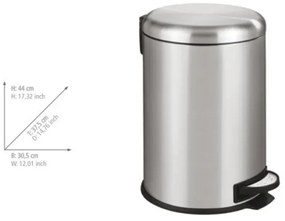 WENKO 22704100 - Cestino LEMAN 30,5x44 cm inox/satinato/nero