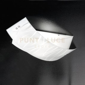 Agnese p/m lampada da soffitto in vetro decorato e metallo 2 luci a...