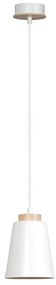 Lampadario a Sospensione in Acciaio e Legno BOLERO White