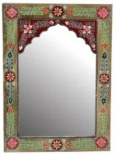 Specchio da parete DKD Home Decor Floreale Multicolore Legno MDF (41 x 2 x 56 cm)