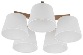 Brilagi - Lampadario a montaggio superficiale LATTE SABIA 5xE27/15W/230V pino/bianco