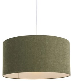 Lampada a sospensione bianca con paralume verde 50 cm - Combi 1