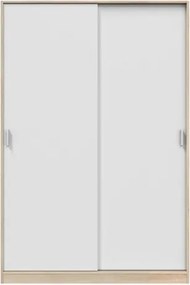 Armadio Guardaroba Appendiabiti 2 Ante Scorrevoli 120 Cm Rovere Canadian Bianco TOP120F