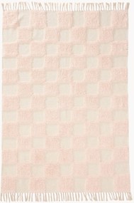 Tappeto in cotone tessuto a mano con motivo a rilievo Caro