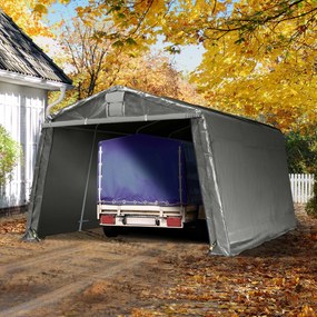 TOOLPORT Tenda garage 3,3x4,7m, Telo in PE, grigio - (8060)
