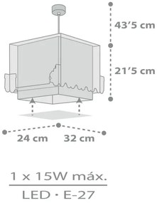 Dalber D-63532 - Lampadario per bambini TRAIN 1xE27/60W/230V