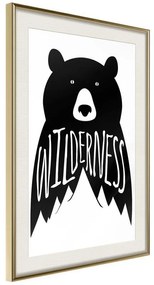 Poster  Wild Bear  Cornice Quadri Cornice d'oro con passe-partout, Larghezza x Altezza Home decor 20x30