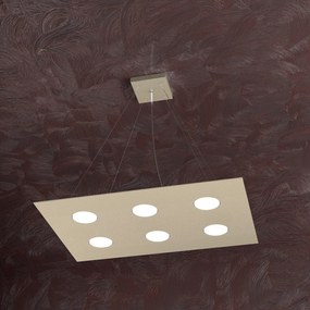 Lampadario Moderno Area Metallo Sabbia 6 Luci Gx53