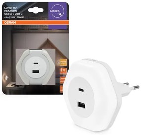 Osram - Lampada orientativa a LED da presa con USB LUNETTA LED/15W/230V