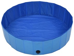 Piscina per cani pieghevole blu 120x30 cm in pvc