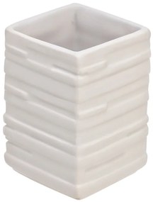 Portaspazzolino In Ceramica Bianco Da Appoggio