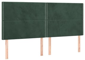 Giroletto a Molle con Materasso Verde Scuro 200x200 cm Velluto