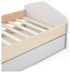 Letto per bambini in pino bianco/naturale con letto estraibile 90x200 cm Estefania - Marckeric