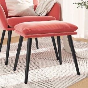 Poggiapiedi Rosa 45x29,5x35 Cm İn Velluto /