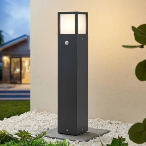 Lucande lampione Dewari, sensore di movimento, E27, 65 cm, IP54