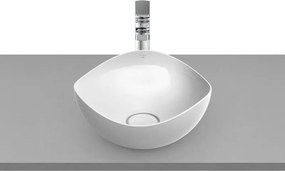 Lavabo da appoggio Ohtake ROCA irregolare in ceramica P 37.5 cm bianco lucido piletta non inclusa