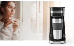 Nedis KACM300FBK - Macchina da caffè per una tazza 0,4 l con travel tazza