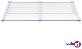 vidaXL Tettoia per Porta Grigio e Trasparente 152,5x90cm Policarbonato