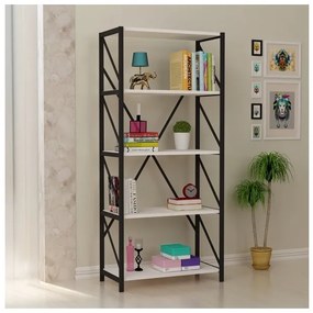 Libreria Industrial 5 Ripiani 64x30x150 Frida Bianca