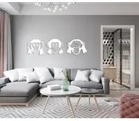 MONKEY - Adesivo murale wall sticker in vinile 40x150 cm Colore: bianco