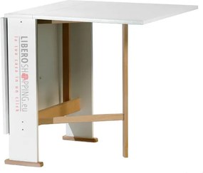 Tavolo da pranzo richiudibile in legno 136x74 cm SUSANNA Bianco