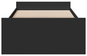 Giroletto con cassetti nero 75x190 cm in legno multistrato