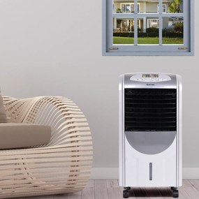 Costway Ventilatore ad aria calda e fredda, Ventilatore portatile con scompartimento di cristalli di ghiaccio