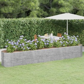Letto Giardino Acciaio Verniciato A Polvere 440x80x68cm Argento /