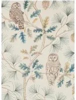 Eulen Tapete Owlswick von Sanderson - Teal
