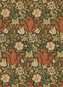 Morris & Co Carta da parati Compton - Brown/ Orange