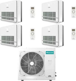 Climatizzatore Condizionatore Hisense Console Serie Turbo R32 Quadri Split Inverter 9000 + 9000 + 9000 + 12000 BTU con U.E. 4AMW81U4RJC NOVITÁ Classe
