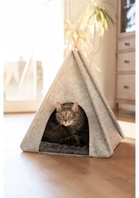 Tenda teepee grigio chiaro per animali domestici Tipi - Wenko