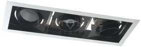 Incasso led apollo nero in alluminio 3x10w 3000lm 4000k orientabile...