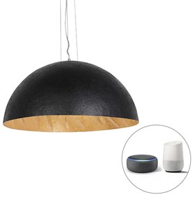Lampada a sospensione intelligente nera con oro 70 cm con Wi-Fi A60 - Magna