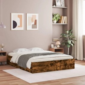 Giroletto Con Cassetti Rovere Fumo 140x200 Cm Legno Multistrato /
