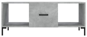 Tavolino salotto grigio cemento 102x50x40 cm legno multistrato