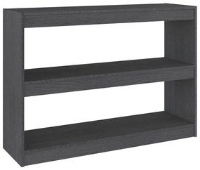 Libreria/divisorio grigio 100x30x71,5 cm in legno massello di pino