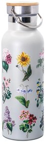 Bottiglia bottiglia da viaggio grigio chiaro in acciaio inox 425 ml Vintage Flowers – Sass &amp; Belle