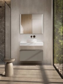 Armadietto bagno a terra Element VISOBATH 1 cassetto P 46 x L 80 x H 35 cm cenere laccato truciolare