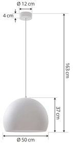 Lucande Lythara LED sospensione bianco satin Ø50cm