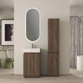 Mobile da bagno sottolavabo Cortina L50 X P45 X H 79cm, cannettato, noce