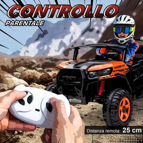 Macchina Elettrica per Bambini 3-8 Anni 24V Fuoristrada a 2 Posti Doppio Motore Telecomando e Soft Start Arancione...