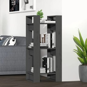 Libreria/divisorio Grigio 41x35x91 Cm İn Legno Massello Di Pino /