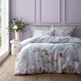 Set copripiumino e federa azzurro per letto matrimoniale e per letto esteso 230x220 cm Floral Serenity – RHS