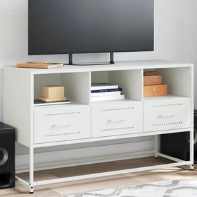 Mobile Tv Bianco 100,5x39x60,5 Cm İn Acciaio /