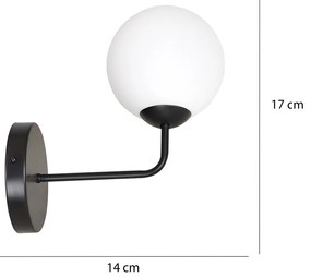 Applique Moderna 1 Luce Susanoo In Acciaio Bianco E Vetro A Sfera Bianco