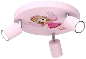 Luce Spot per bambini FUN 3xGU10/8W/230V rosa/fata